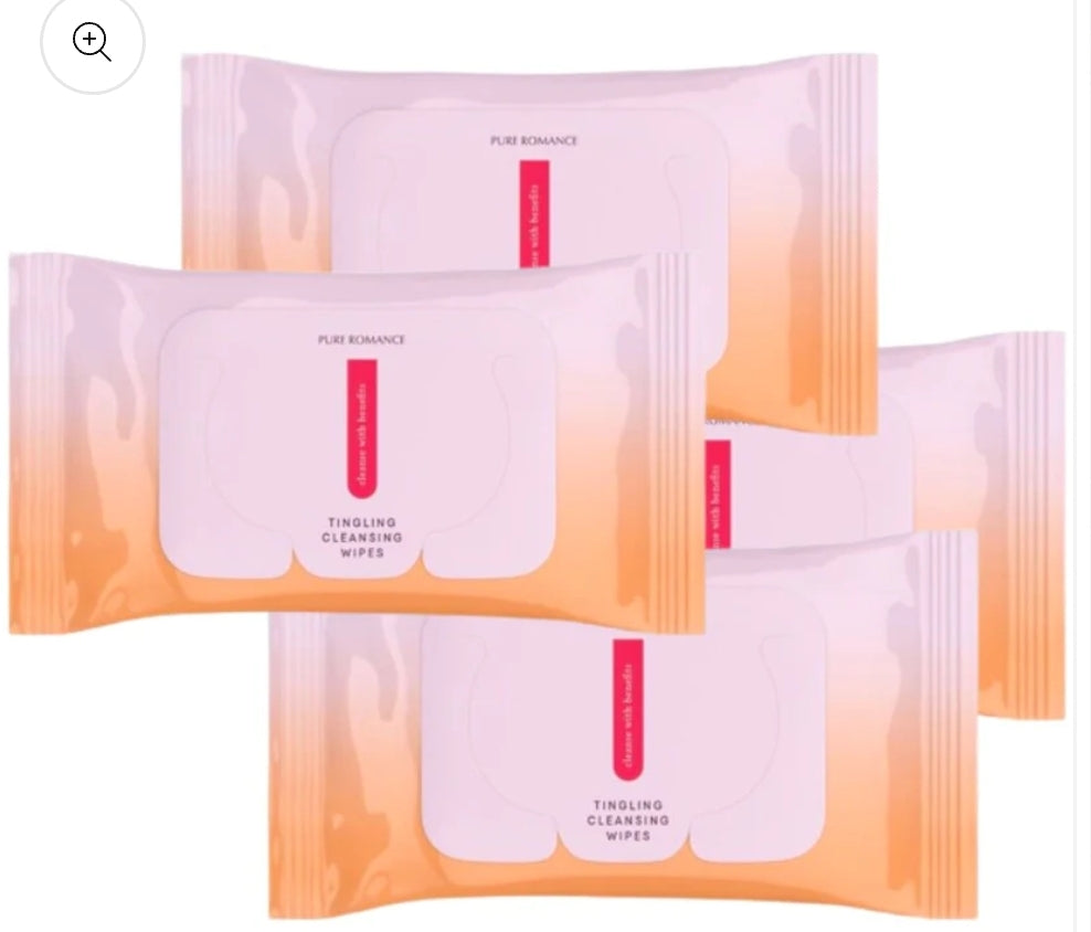 4 Pack Cleanse with Benefits -Buy 3, get 1 Free - Intimate Tingling Wipes